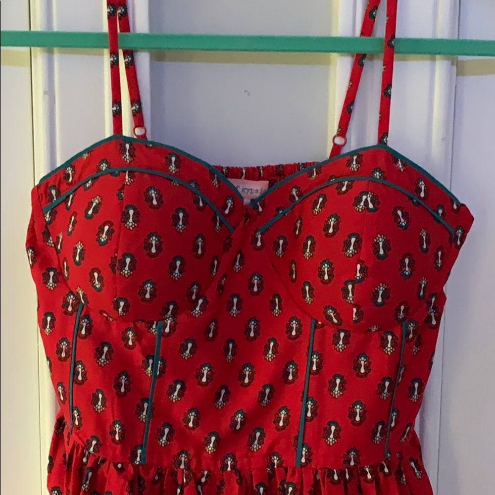 casual red sundress